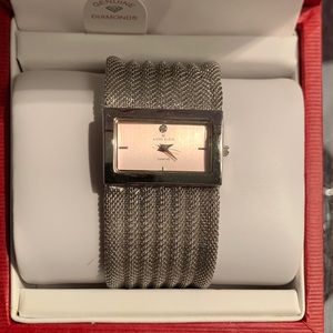 Anne Klein silver and pink women’s watch